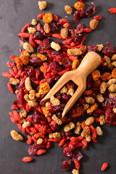 Frutos Secos Baga Goji Cranberry Alimentos Saudáveis — Fotografia de Stock