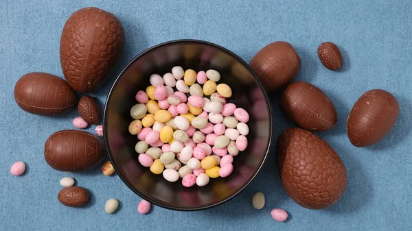 Oeuf Chocolat Bonbons Jour Pâques — Photo