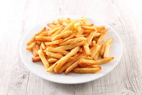 Tallrik Pommes Frites Snabbmat — Stockfoto