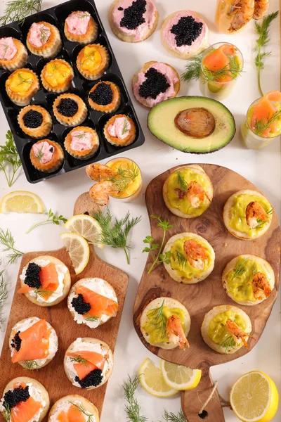 Surtido Canapé Comida Buffet — Foto de Stock