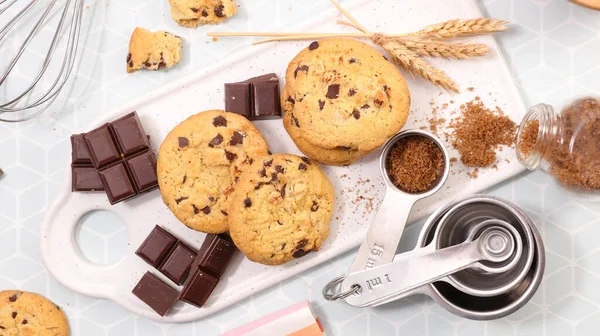 Főzés Csokoládé Cookie Összetevő — Stock Fotó