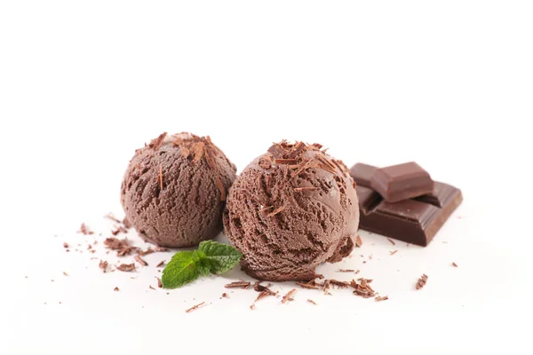 Gelato Cioccolato Isolato Sfondo Bianco — Foto Stock