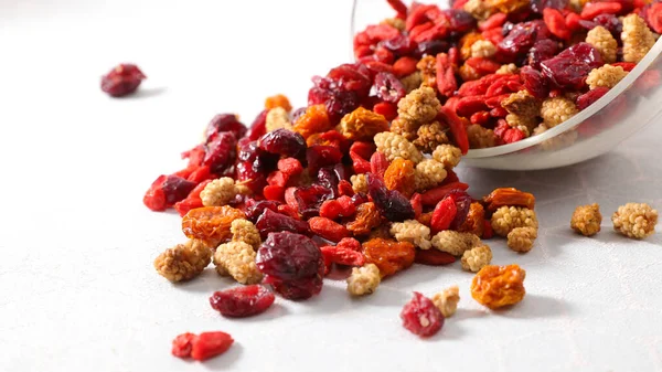 Gedroogde Fruit Cranberry Goji Gezondheidsvoedsel — Stockfoto