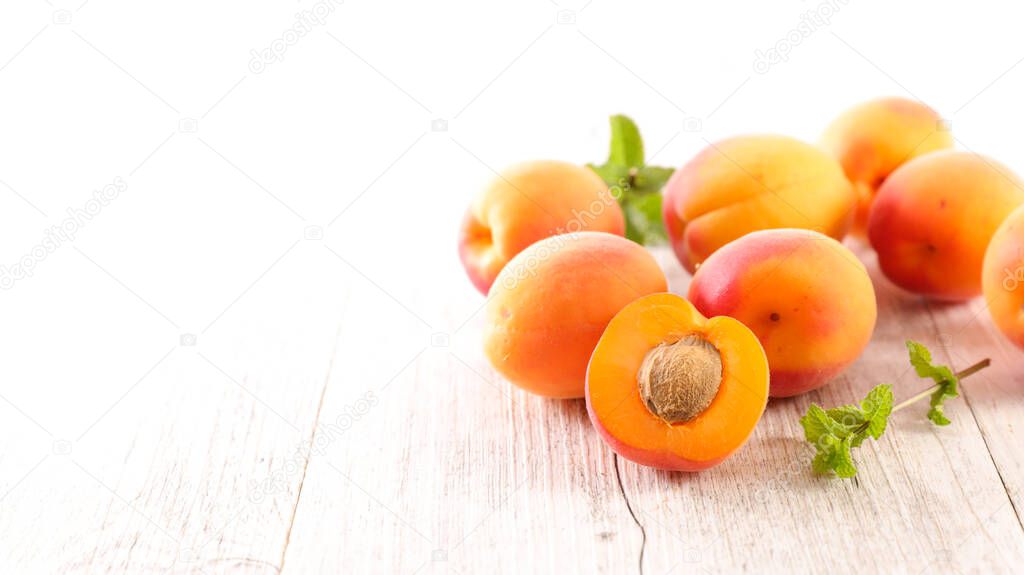 fresh apricot and leaf- summer fruit
