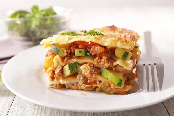 vegetable lasagne with zucchini, tomato and tomato sauce