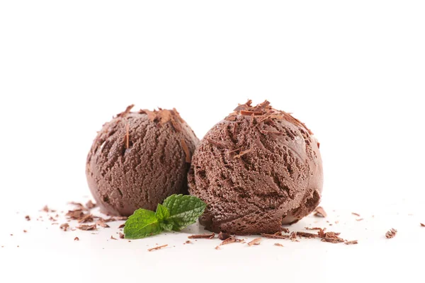 Шоколадное Мороженое Белом Фоне — стоковое фото