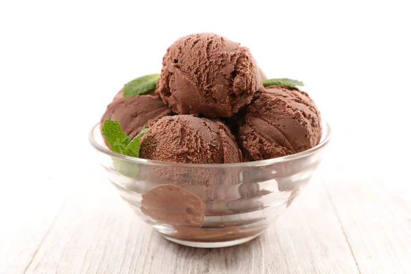 Bol Crème Glacée Chocolat — Photo