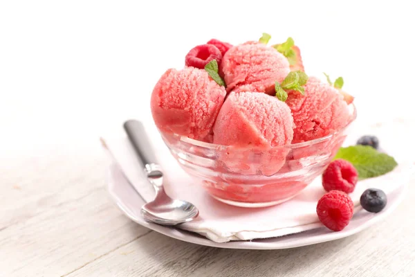 Tazón Helado Fruta Bayas — Foto de Stock