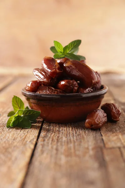 Dried Date Bowl Mint — Stock Photo, Image