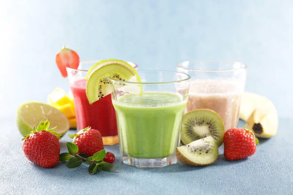 フルーツジュース 健康的な滑らかな トップビュー — ストック写真