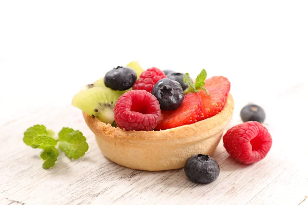 Torta Frutas Baga Sobremesa Pastelaria Verão Saudável — Fotografia de Stock