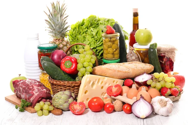 果物や野菜や食料品の品揃え — ストック写真