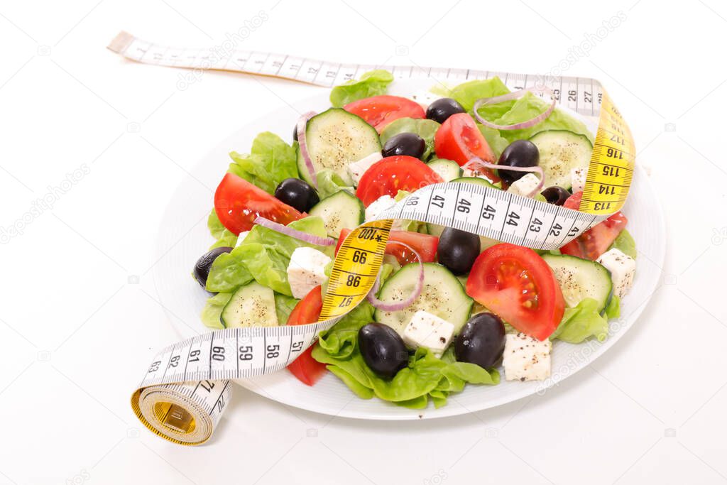 mixed vegetable with meter tape- diet food concept