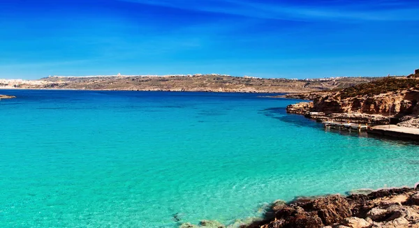 Comino Adası 'ndaki Mavi Göl, Malta Gozo. — Stok fotoğraf