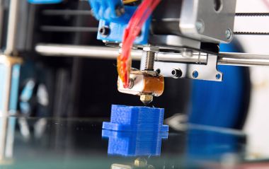 Elektronik üç boyutlu plastik yazıcı sırasında iş, 3d, yazdırma.