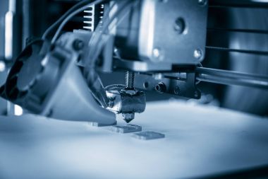 Elektronik üç boyutlu plastik yazıcı sırasında iş, 3d, yazdırma.