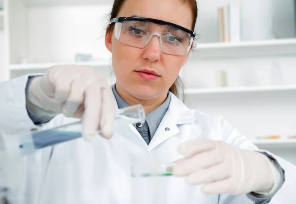 Помощник лаборанта в лаборатории пищевых продуктов: Клеточную культуру проверят на генетически модифицированные семена — стоковое фото