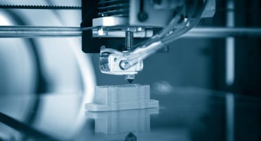 Elektronik üç boyutlu plastik yazıcı sırasında iş, 3d, yazdırma.