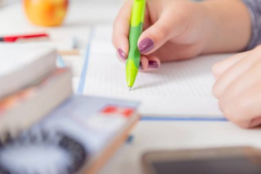 el yazısı, el yazar bir defter kalem ile