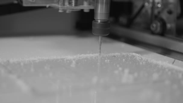 Cnc Frezen Machine Proceccing Kunststof Detail — Stockvideo