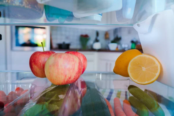 Healthy Food Refrigerator Refrigerator Healthy Food Looking Fridge — Stock Photo, Image