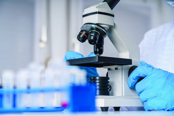 Лаборатория ассистента в лаборатории качества пищевых продуктов.Анализ культуры клеток
.