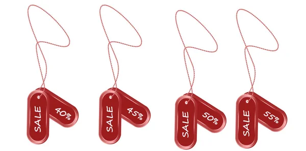 Yüzde indirim etiketleriyle