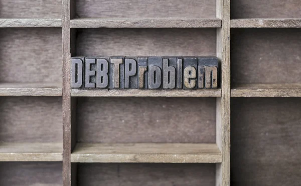 Wooden Letter Debt Problem — Stock Photo, Image