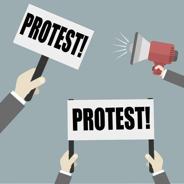 Vývěsní štíty Protest koncept — Stockový vektor