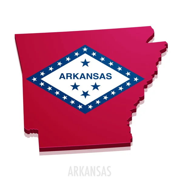 Karte des Bundesstaates Arkansas — Stockvektor