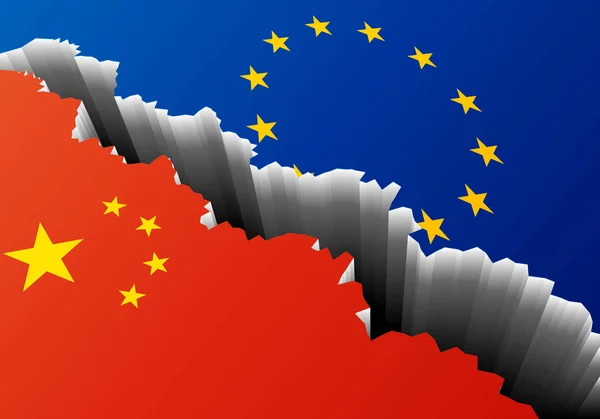 Europe Chine fissure profonde — Image vectorielle