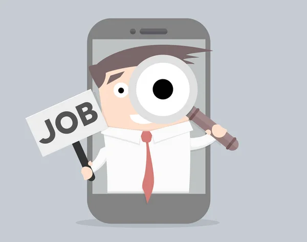 Businessman Job Search — Stock Vector