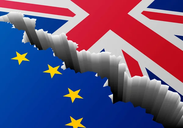 Bandera Europe Reino Unido Deep Crack — Vector de stock