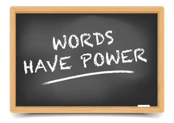 Blackboard ord har makt — Stock vektor