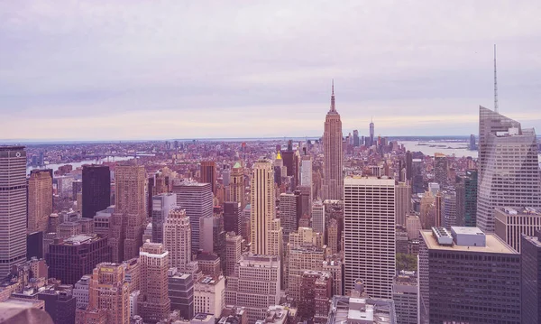 Luchtfoto uitzicht over New York City — Stockfoto