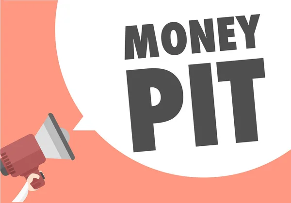 Megafone Money Pit — Vetor de Stock