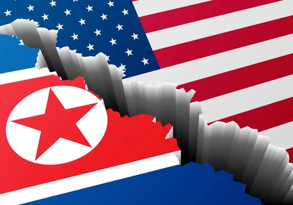 Crack North Korea USA – stockvektor