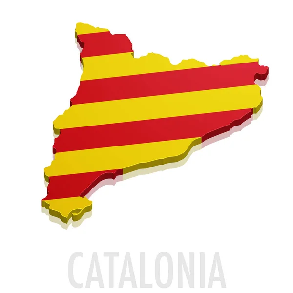 3D-kaart Catalonië — Stockvector