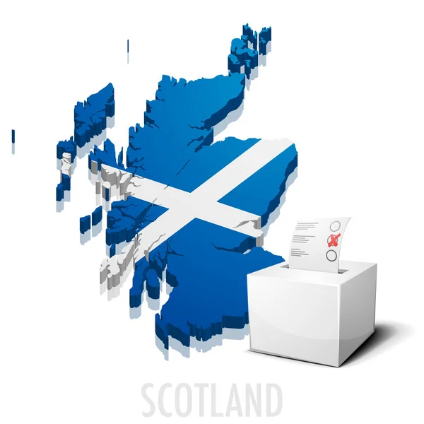 Ballotbox map Scotland — Stock Vector