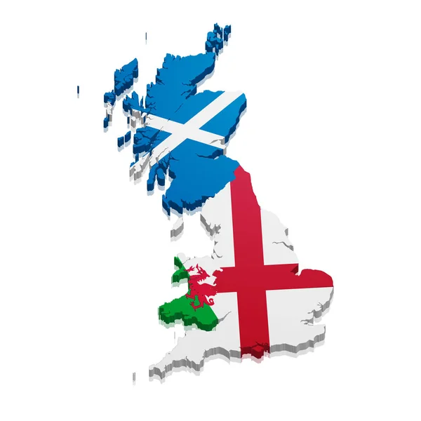 Mapa Inglaterra Escocia Gales — Vector de stock