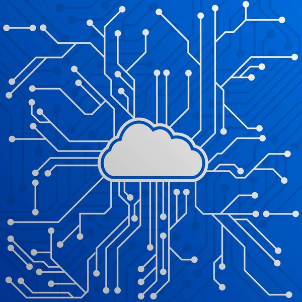 Cloud Computing Schaltung — Stockvektor
