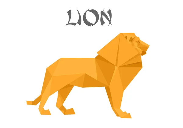 Орігамі стиль лев — стоковий вектор