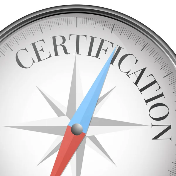 Kompas koncepcja certyfikacji — Wektor stockowy