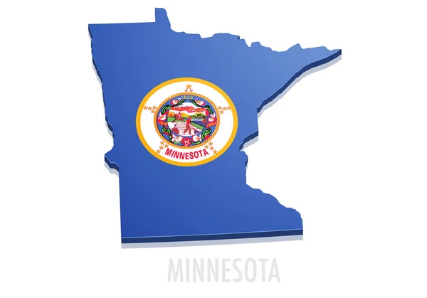 Mapa estado de Minnesota —  Vetores de Stock