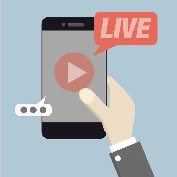 Phone Live Streaming — Stock Vector