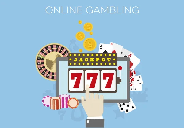 Online szerencsejáték-koncepció — Stock Vector