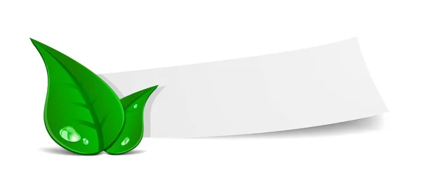 Banner πράσινα φύλλα — Διανυσματικό Αρχείο