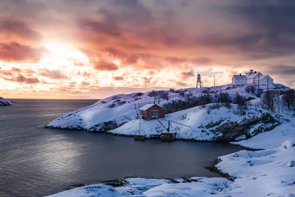 Lofoten téli naplemente — Stock Fotó