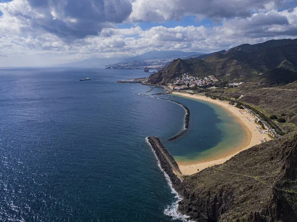 Playa de las Teresitas Widok z powietrza — Zdjęcie stockowe