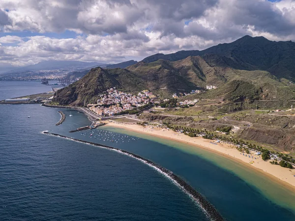 Playa de las Teresitas Widok z powietrza — Zdjęcie stockowe